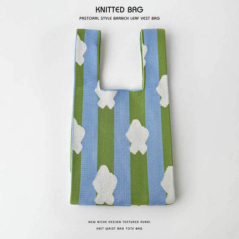 Colorful Knitted Handbags: Women's Fashion Shoulder Bags & Vest Waistcoat Styles