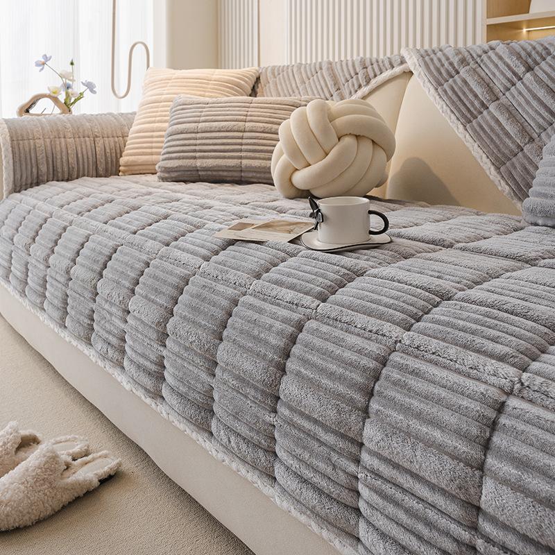 Plush Sofa Cushion  New Thickened Non-Slip Seat Cushion Autumn And Winter Milk Fleece Sofa Cover Seat Cushion Cloth