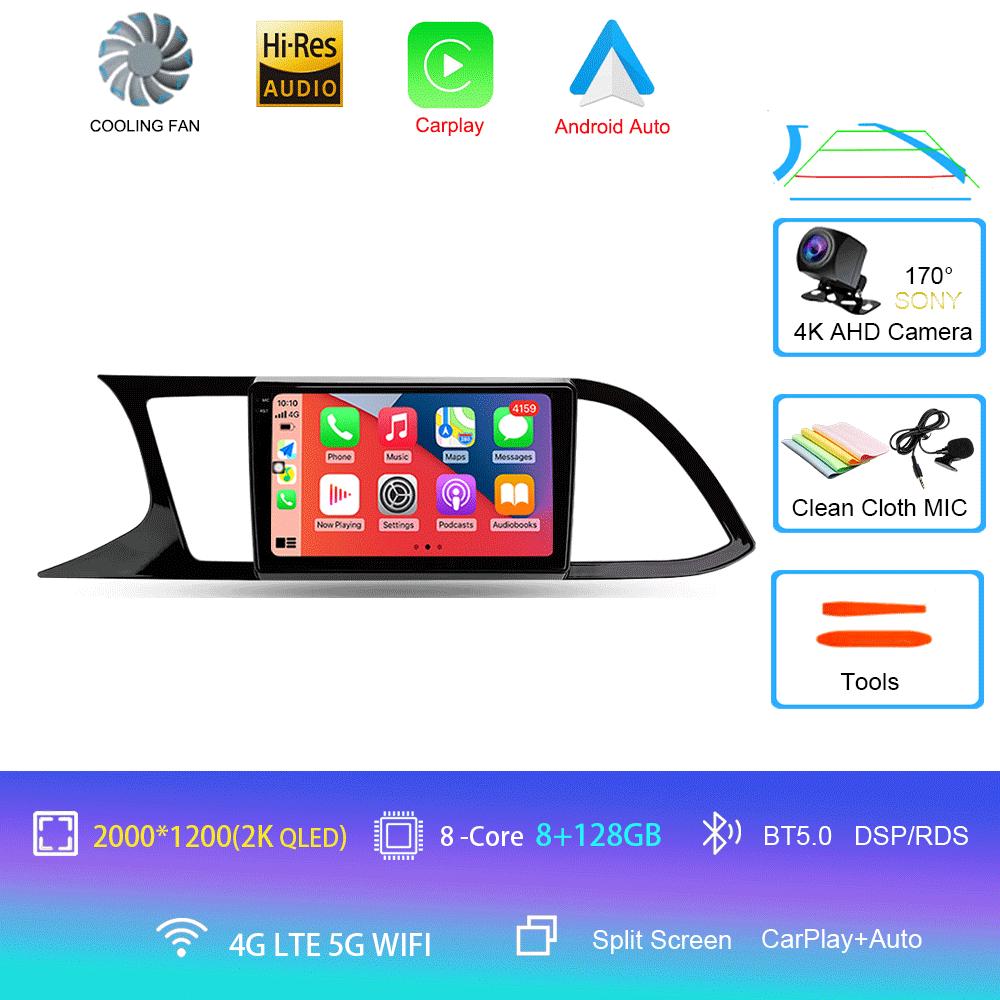 Radio Auto Android 14 Carplay Pentru Seat Leon 3 2012 2013 2014 2015 - 2020 Navigație GPS Player Multimedia stereo wifi+4G Auto BT