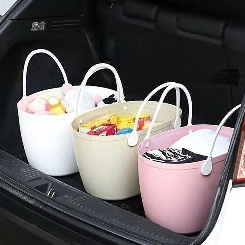 Multi-Size Picnic Basket Handheld Grocery Shopping Basket Household Storage Bin for Laundry Snack Vegetable Organizer