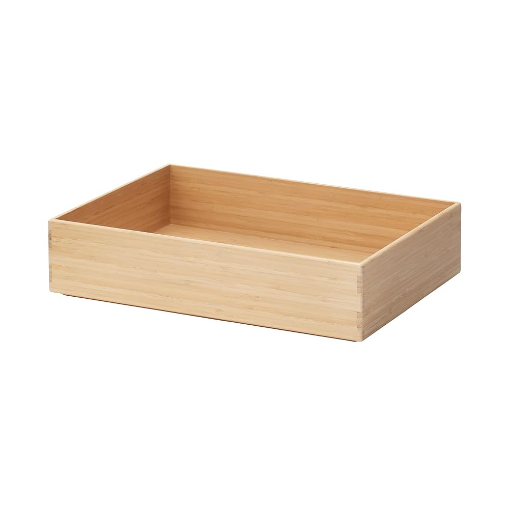 MUJI Stackable Bamboo Rectangular Storage Box, Small, 37cm (W) x 26cm (D) x 85cm (H), Item No.