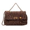 New simple chain messenger bag women's fashion trend shoulder bag foreign style autumn and winter leopard print small square bag