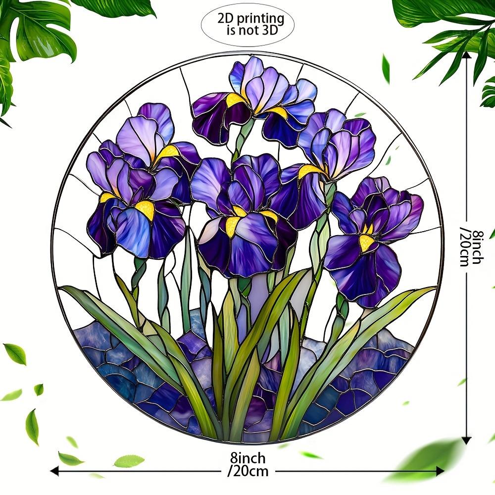 

Enchanting Purple Iris Suncatcher - Acrylic Window Hanging for Garden Lovers, Four Seasons Decoration, Novelty Home Decor, Perfect Durable for Bedroom 20*20cm