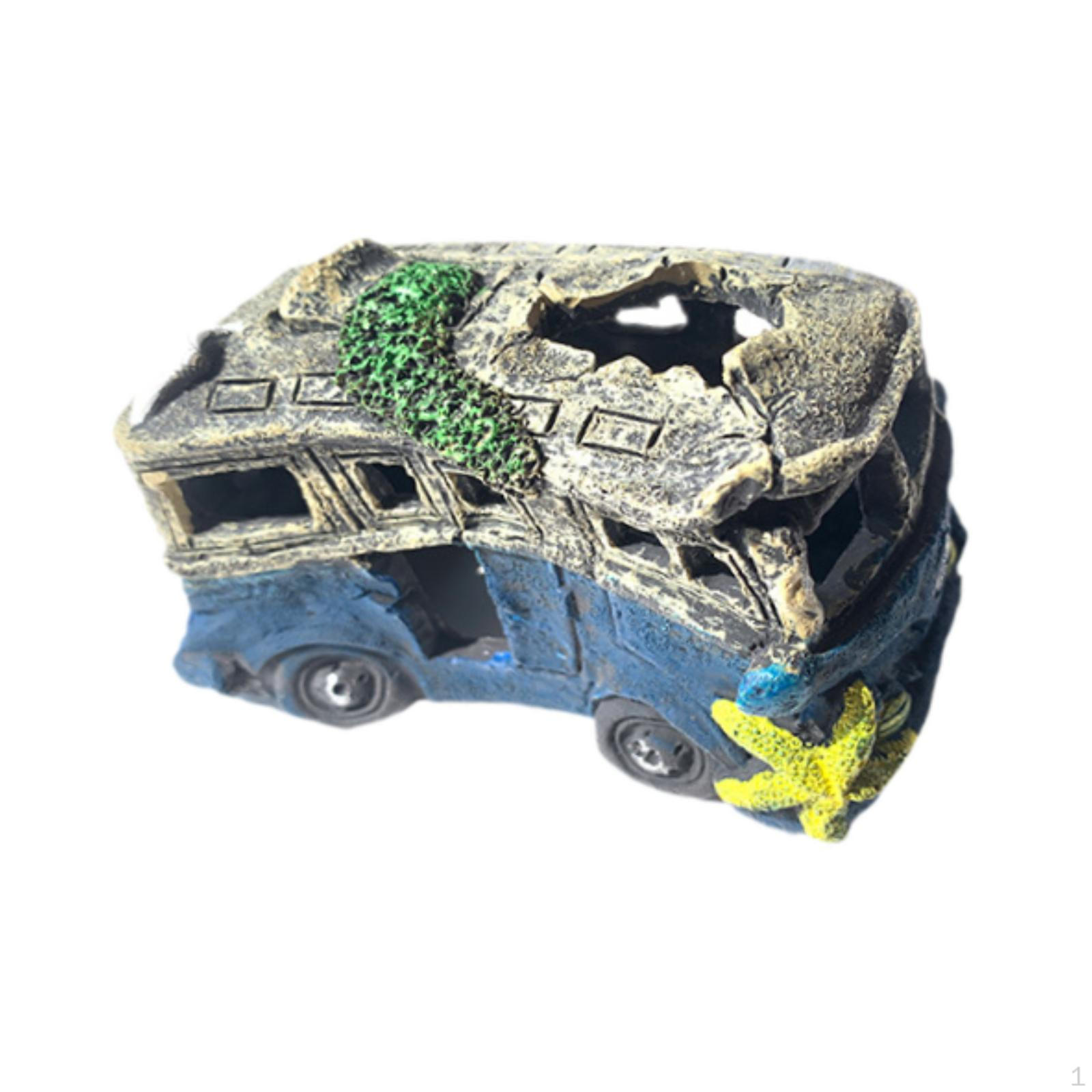 

Декорация аквариума с использованием авторазрушений для водной среды обитания School Bus