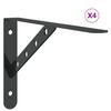 Shelf Brackets 4 pcs 30 x 2.5 x 15.5 cm Black Stainless Steel