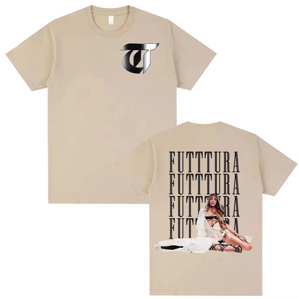 Singer Tini Stoessel Futtura Tour Print Tshirt Men Women Clothing Aesthetic Fashion Oversized Tshirts Cozy Male Cotton T Shirt