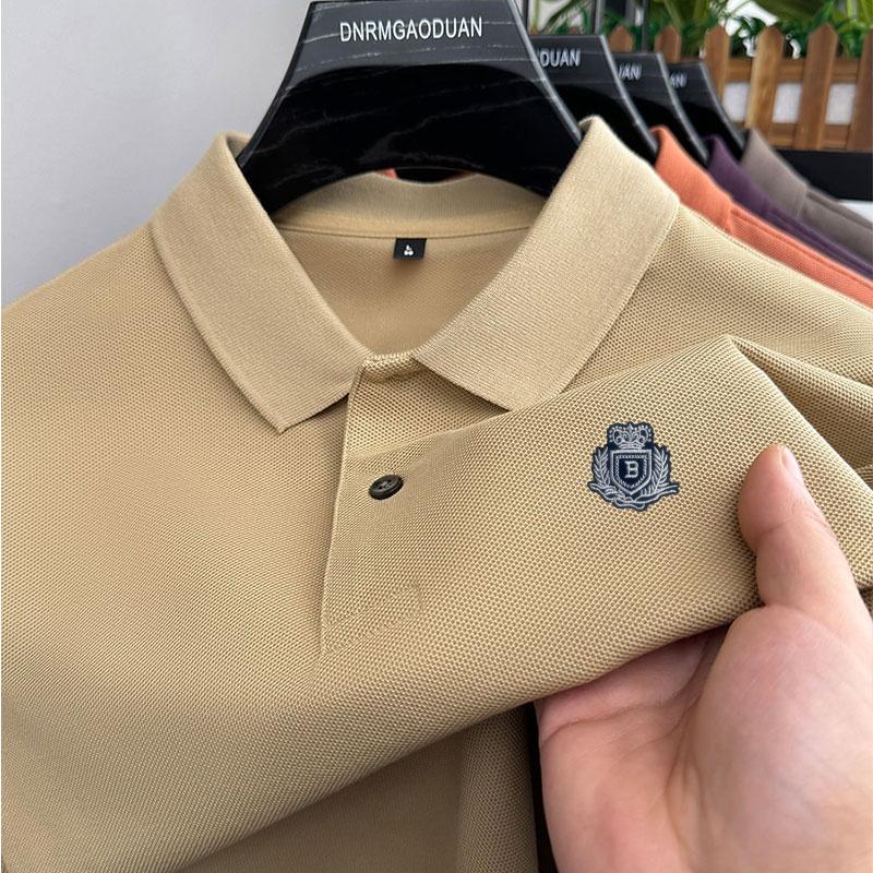 Katoen Kwaliteit Luxe Heren Poloshirt Zomer Exquise Print Korte Mouw T-shirt Ademend Zakelijke Mode Herenkleding 4XL