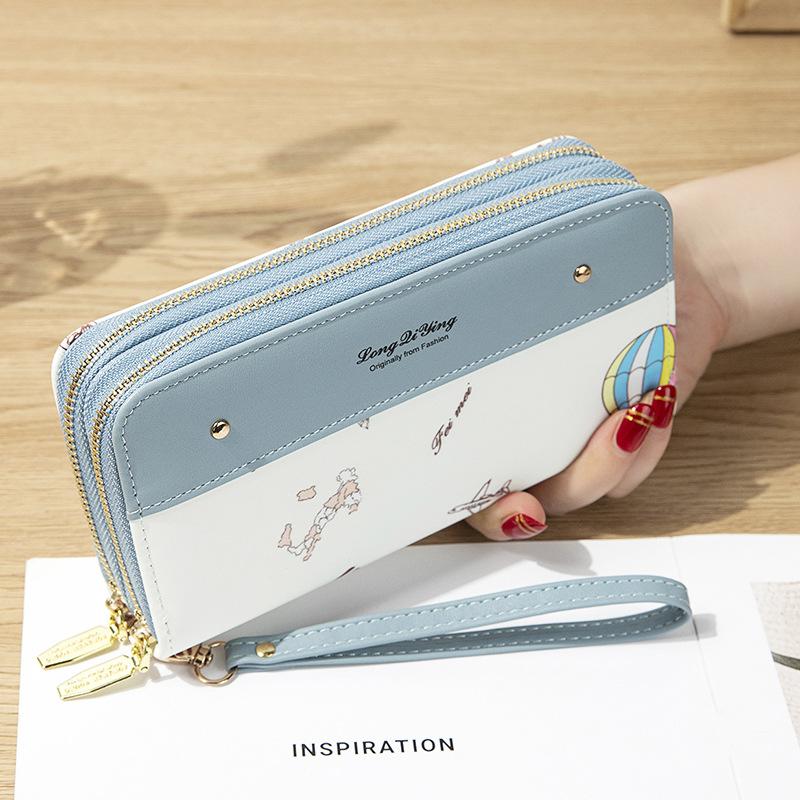 Damen Geldbörsen Süßer Stil Doppel-Reißverschluss Clutch - Geldbörse, Kartenhalter & Münzfach