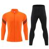 Adult Kids Long Sleeve Soccer Training Kit Uniforms Pre-Match Warm-Up Jersey Set