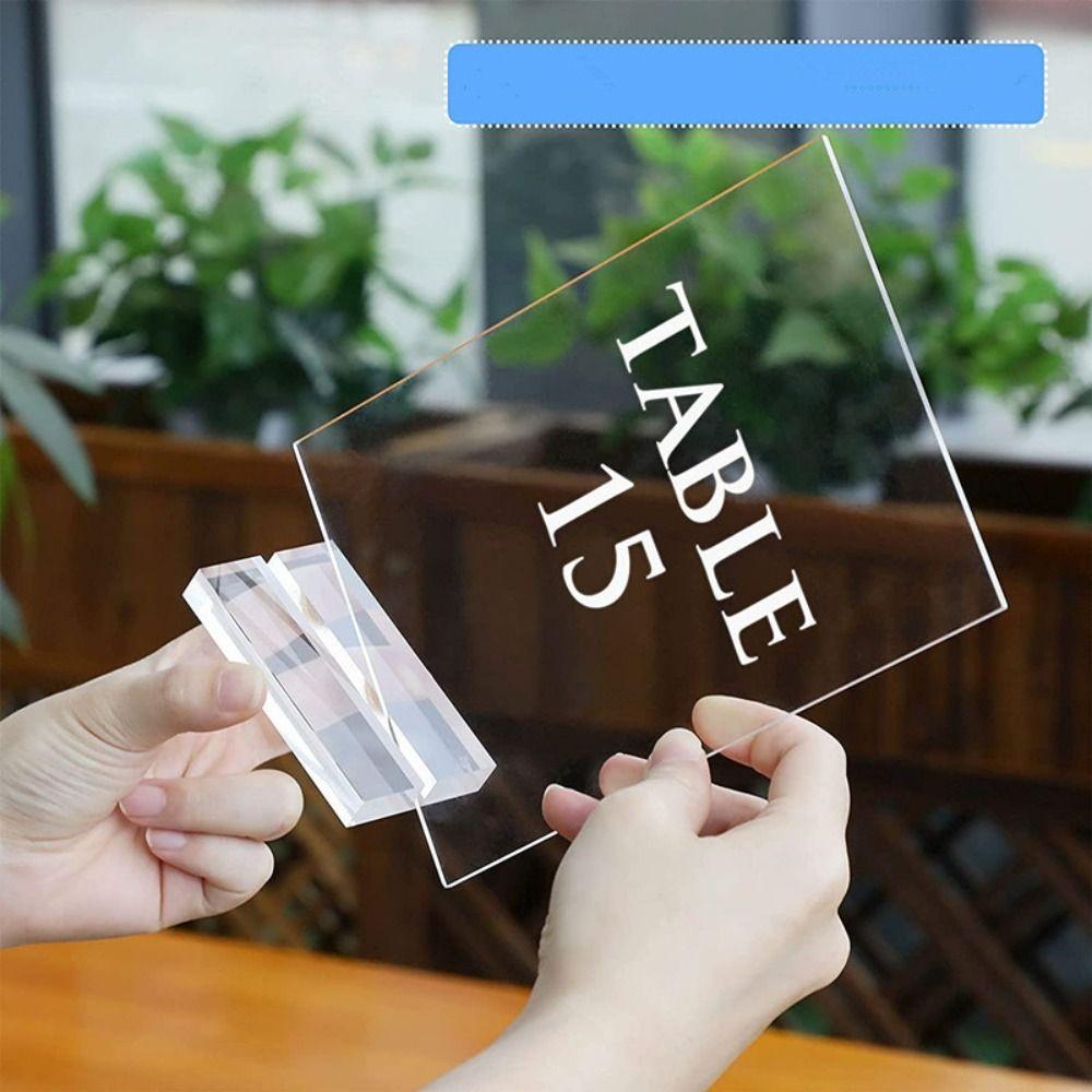 Blank Acrylic Stand Clear Table Number Stands Place Card Holder  Anniversary Celebration