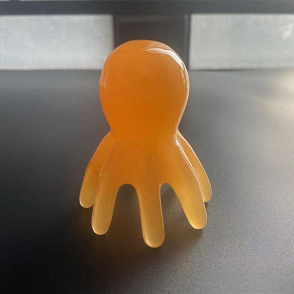 

Resin Octopus Comb Mini Relax Brush ASMR Guasha Board Unisex жёлтый