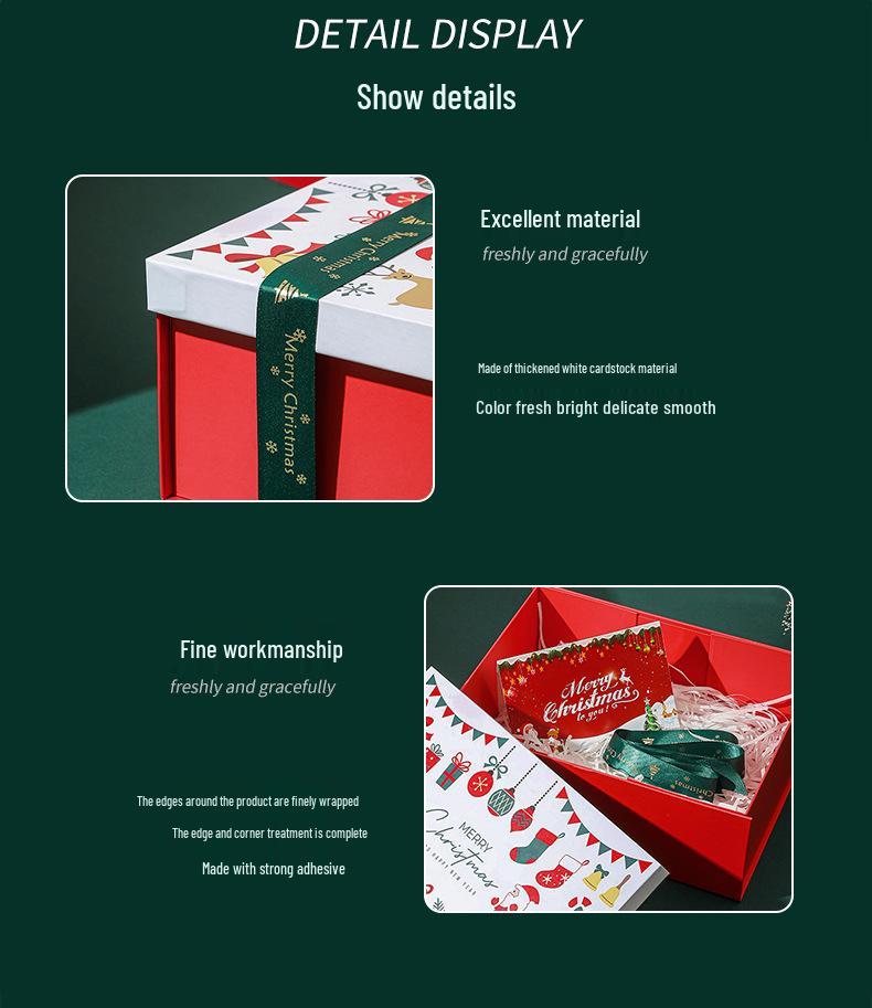 Red Santa Claus Christmas Gift Box with Lid for Scarf and Gloves