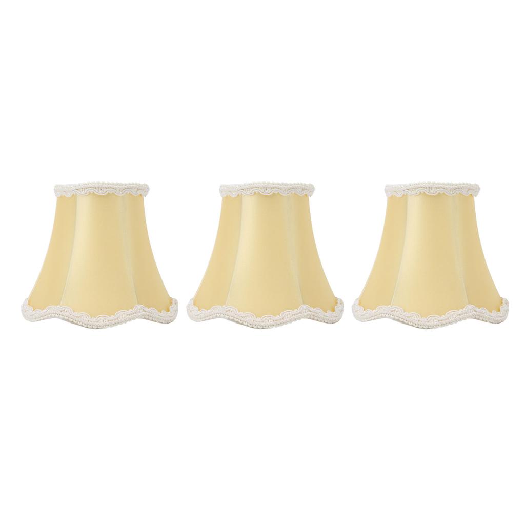 3PCS Fabric Lamp Shades E14 Clip On Vintage Decorative Table Lamp Replacement Shades for Candle