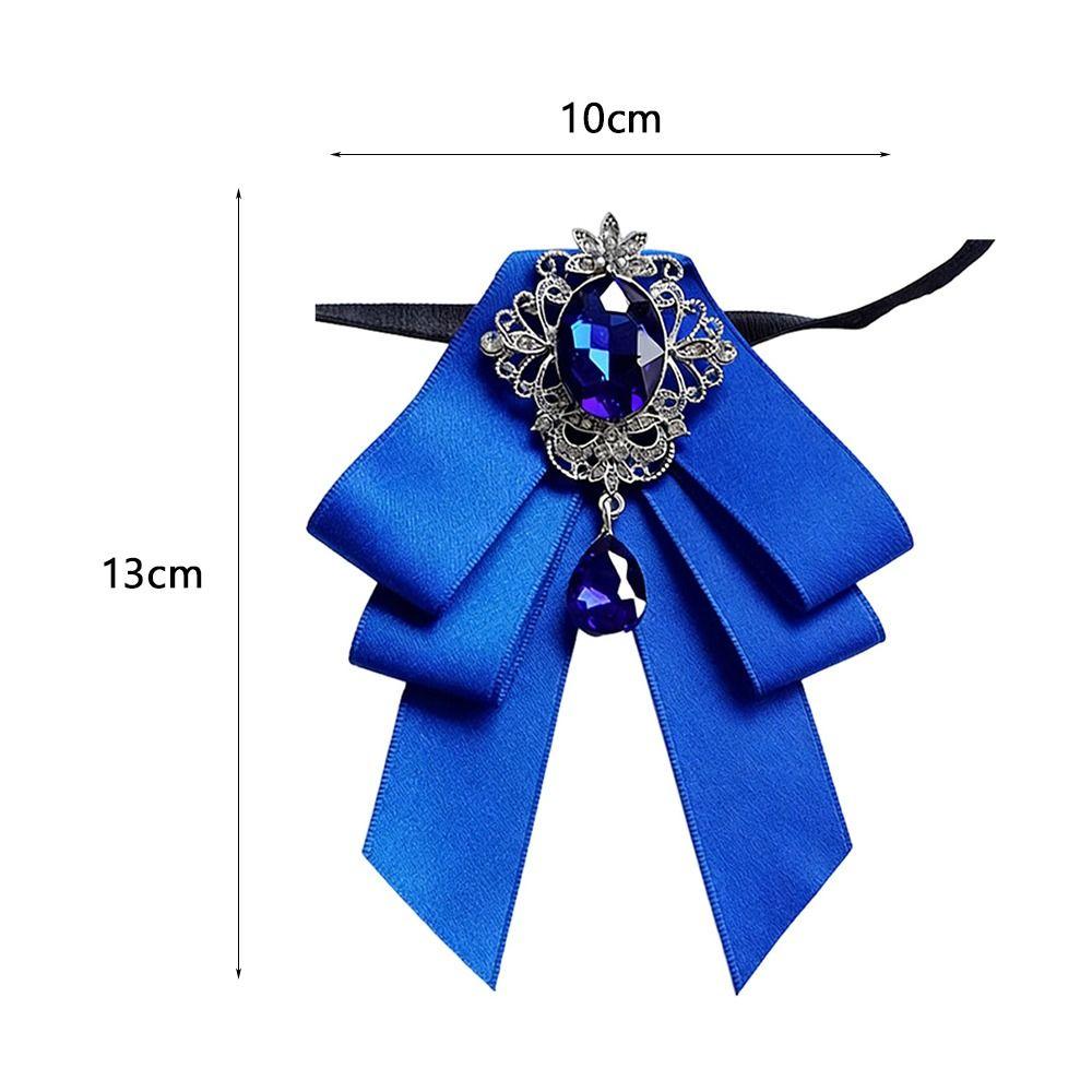 Luxury Design Rhinestone Bow Tie Red Ribbon Fabric Tie Gift Women Crystal Tie  Wedding Host