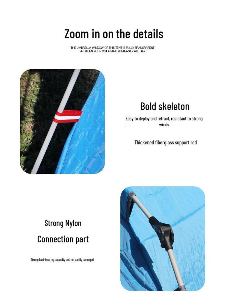 Instant Open Fully Automatic Winter Fishing Tent - No Assembly Needed, Thickened for Warmth and Cold Protection, Ideal for Camping and Ice Fishing.