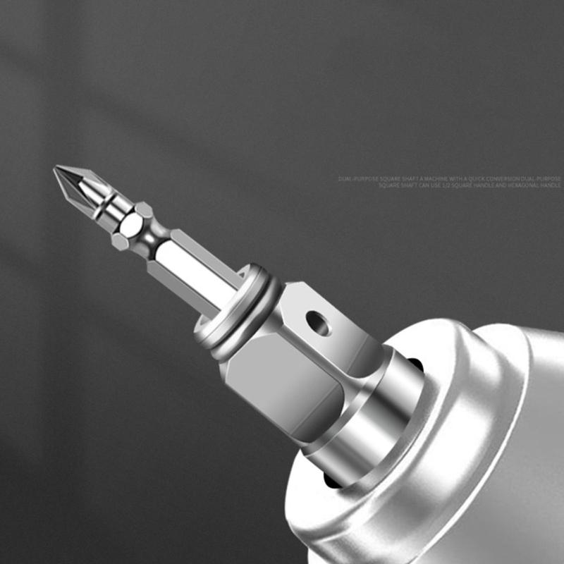 Elektrischer Schraubenschlüssel Adapter Zufuhr Steckschlüssel Bohrer T-förmiger Steckschlüssel Vierkantwelle Doppelfunktionale Vierkantwelle