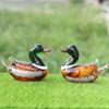 Collectible Art Glass Miniature Glass Duck Figure Animal Miniature Figurines Table Ornaments Handmade Duck Statue