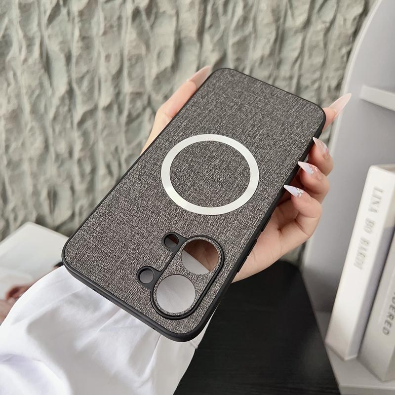 For Xiaomi Redmi Turbo 5 Turbo5 Max Case Magnetic TPU +PC Anti-slip Ultra Thin Woven Textile Cloth Pattern Cover