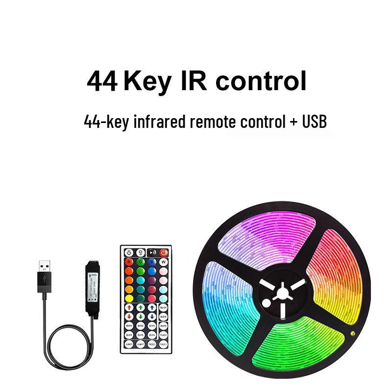 LED Strip Kit: 2835 RGB, 5V Waterproof, Bluetooth Remote with 24 Keys, USB-Powered, Breathing Multi-Color Atmosphere Lighting.