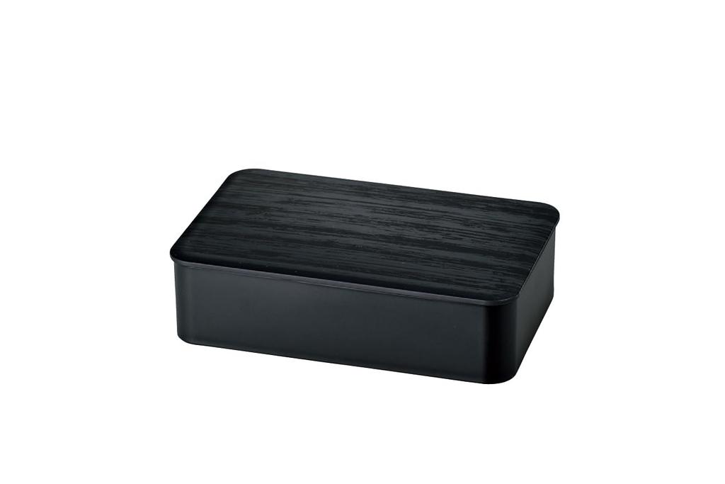 Tatsumiya WOOD STYLE Lunch Black Wood 30462 Single-Tier Box, Grain, 800mm,