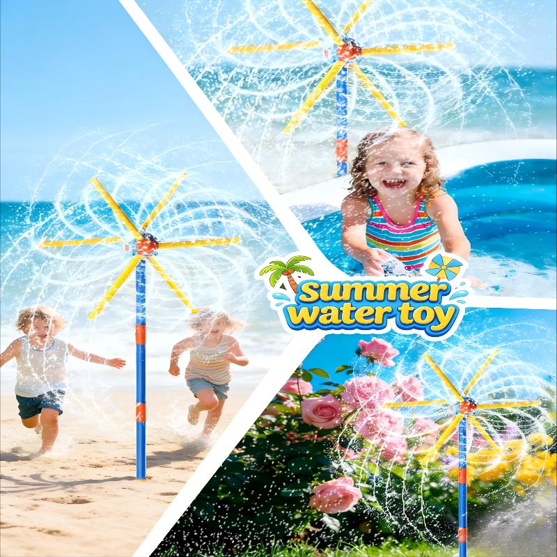 Windmill Water Sprinkler For Kids Summer Toys, 360° Spinning Splash Water Toy, Upgraded Double Sided With 6 Blades