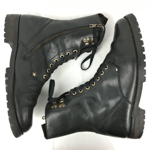CESARE PACIOTTI Italy Made Vintage Zip Middle Boots Size 10 27.5-28.0-28.5 Black(USED)