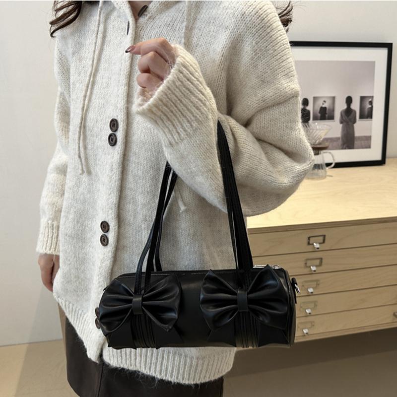 Yogodlns New Model Features Niche High-end Underarm Bag Trendy Bow Design Fashionable Women's Pillow Bag, and A Crossbody Handbag