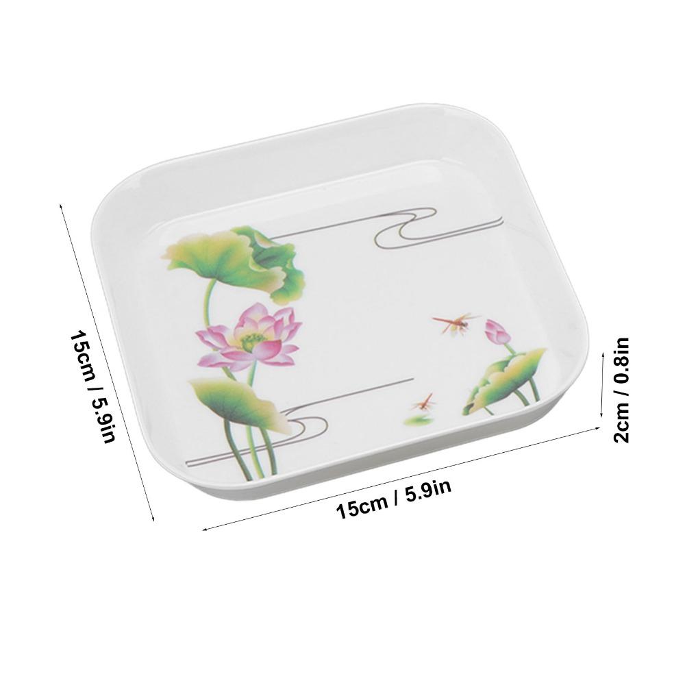 4Pcs Raised Anti-spill Edge Snack Plate Food Grade Melamine Food Dish Snack Platter Snack Serving