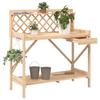 VidaXL Potting Bench with Trellis, Plant Stand with Hooks and Drawer, Garden Patio Potting Table, Wood 368428