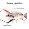 13.5CM/39.3G/54G Electric Multi-Jointed Fishing Lure with Float USB Rechargeable LED Luminous Swimbait Robotic Artificial Bait Fishing Accessories