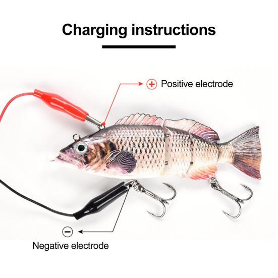 13.5CM/39.3G/54G Electric Multi-Jointed Fishing Lure with Float USB Rechargeable LED Luminous Swimbait Robotic Artificial Bait Fishing Accessories