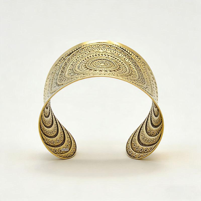 European Ethnic Bohemian Wide Pattern Bracelet - Exotic Design for Women
