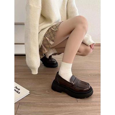 Thick Soled Retro Leather Shoes