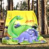 1pc Dinosaur Adventure Throw Blanket Polyester Fiber, Lightweight Flannel, Soft & Warm, All Season Use for Outdoor, Camping Digital Print