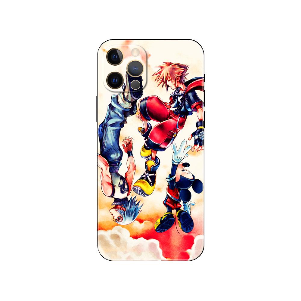 Custodia per telefono in stile Anime Kingdom Hearts per iphone 5 5s 2020se 6 6s 7 8 plus x 10 XR XS 11 12 13 mini pro MAX cover posteriore in tpu nero