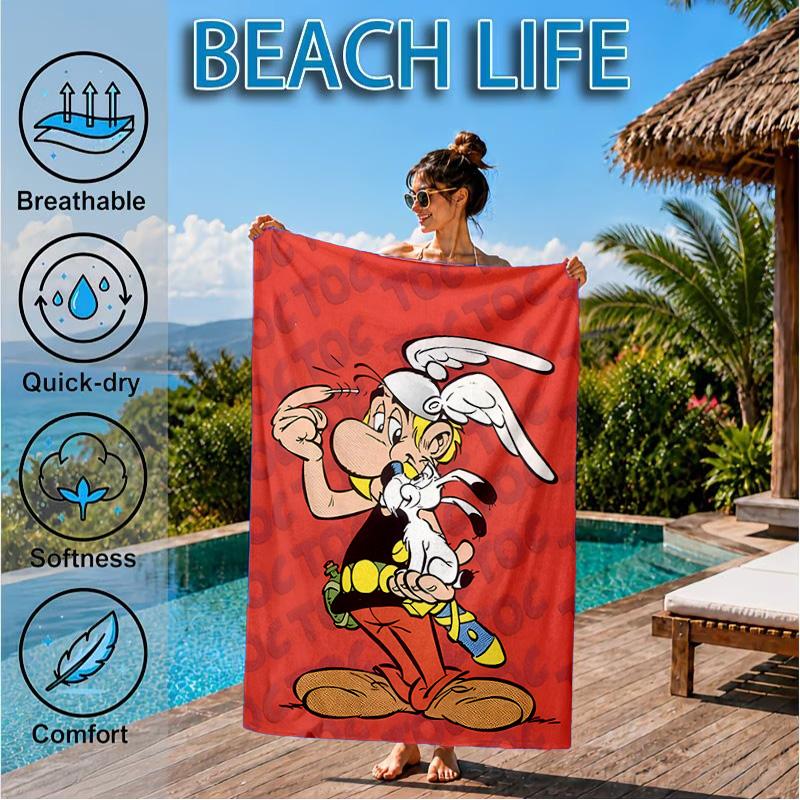 Asterix Friends Beach Towel, Microfiber Beach Towel, Perfect For Pool, Beach, Travel, Home Decor Beach Party Fan Gifts