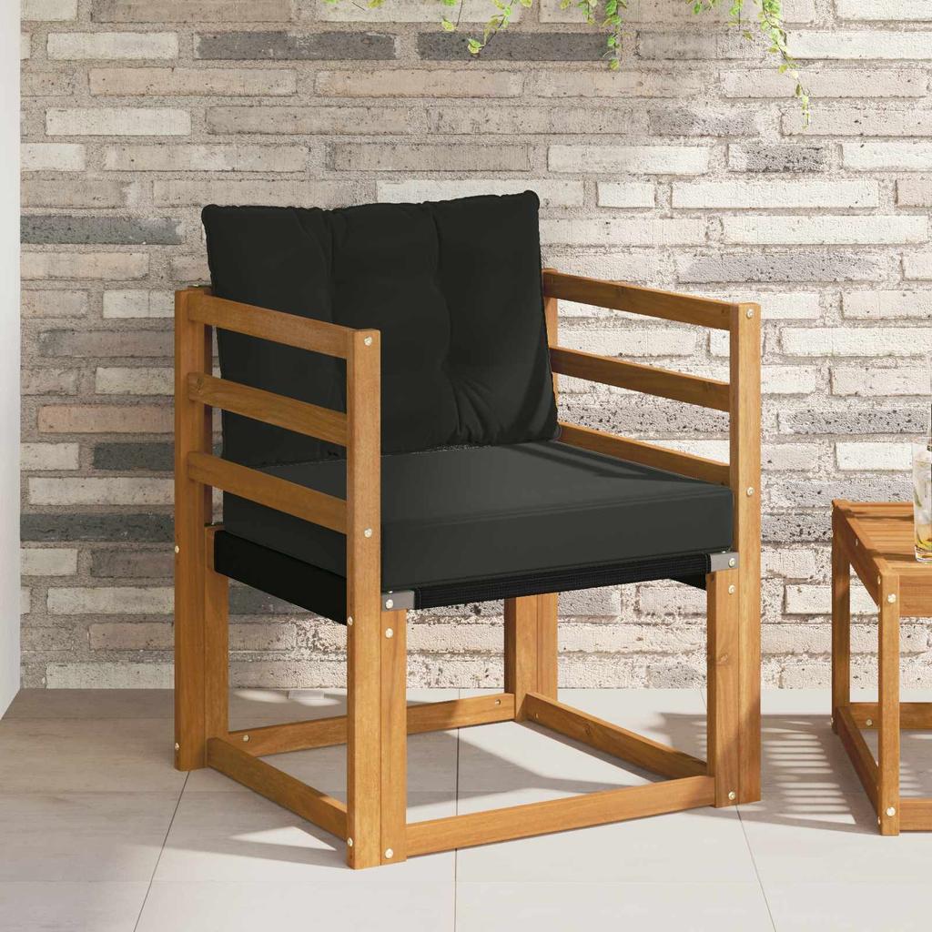 2 Piece Outdoor Sofa Set Solid Acacia Wood Natural Brown