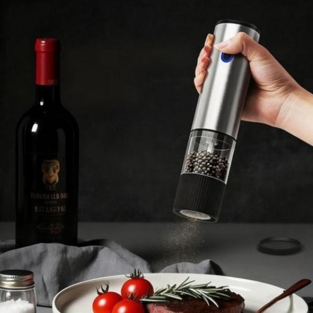 SMABAT Electric Salt & Pepper Grinder Stainless Steel 5-Level Adjustment Type-C Charging