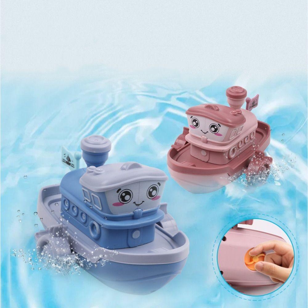 Swimming Beach Game Bath Playing Toys Cartoon Ship Toy Baby Bath Toys Clockwork Boat Wind Up Toy