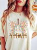Women T-Shirts YHWH Shirt Yahweh Floral Christian Shirt Short Sleeve Women Cotton Casual Tees