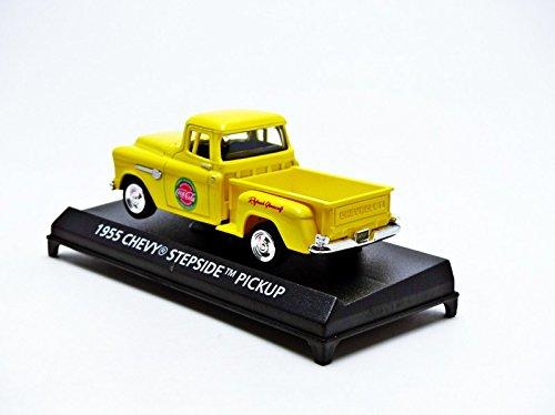 Coca-Cola 1955 Chevy Stepside Pickup 1/43 Scale Diecast Model Car, Yellow, 430001