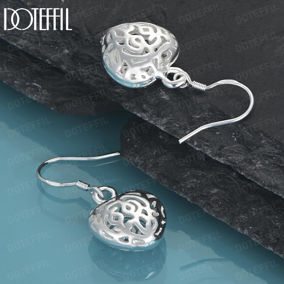 925 Sterling Silber Herzförmige Anhänger Ohrringe Fashiona Hochzeit Schmuck Geschenke
