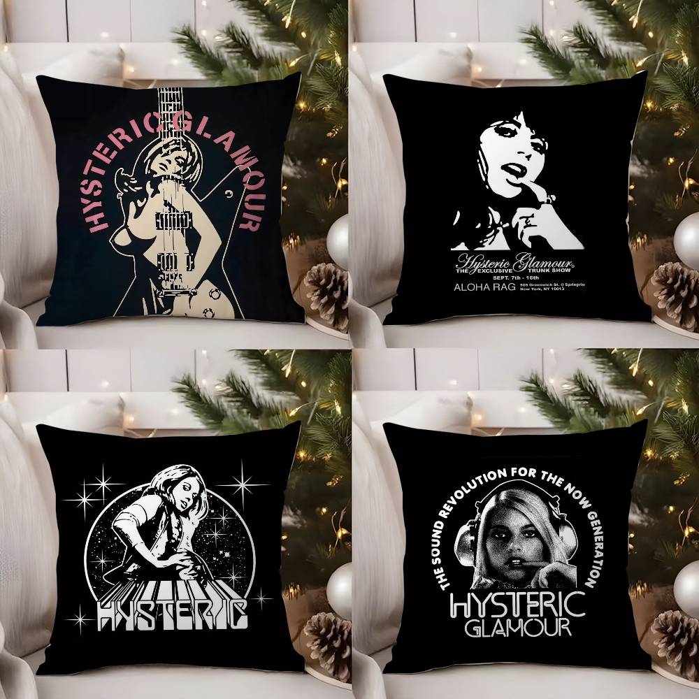 Pillow Case H-Hysteric Glamour Girl Home Dorm Chair Back Short Plush Double-Sided Printing Office Nap Time Cushion Cover