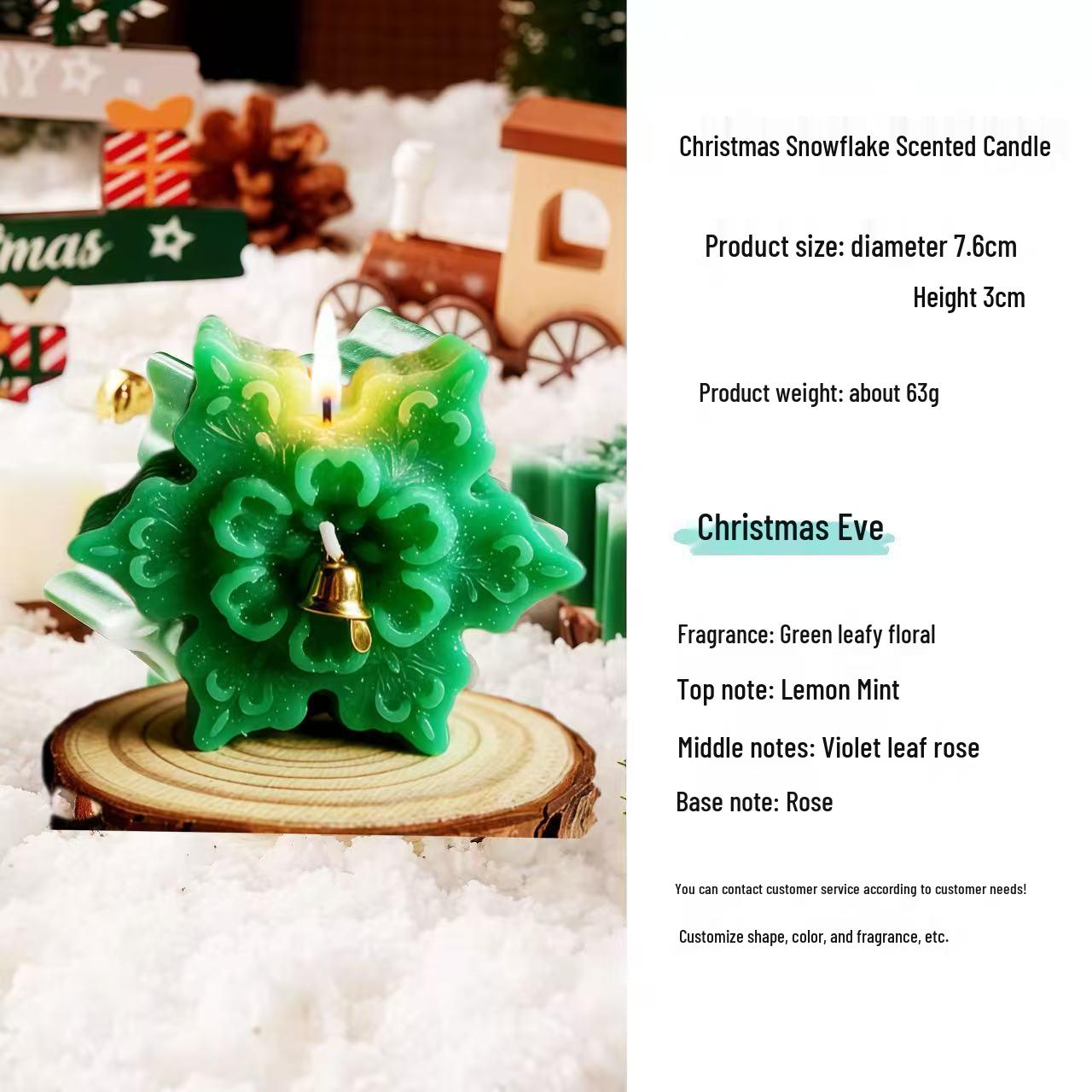 Рождественский набор ароматических свечей «Снежинка» – Ручная работа, Праздничное украшение