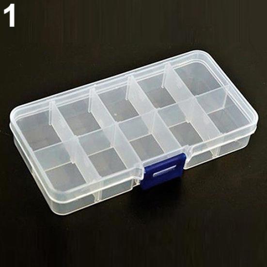 Портативный съемный органайзер-бокс для хранения ювелирных изделий и бусин с 10/15/24 отделениями