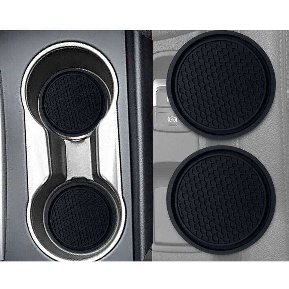 2PCS Cute and creative car suction cup mat, storage slot mat, circular anti slip mat, car cup mat