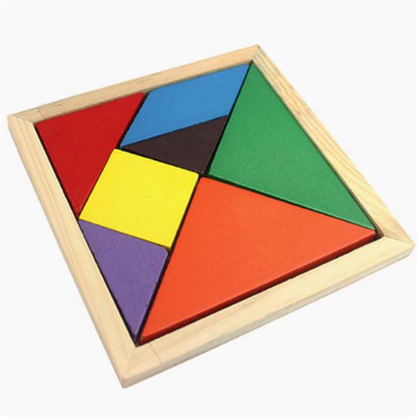 Jucărie din lemn Tangram Brain Teaser Puzzle educațional pentru dezvoltare jucărie pentru copii de calitate superioară