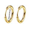 Trend Black/Gold Color Classic Stainless Steel Men Women's Hoops Earrings Minimalist Y2k Small Round Circle Piercing Ear Jewelry