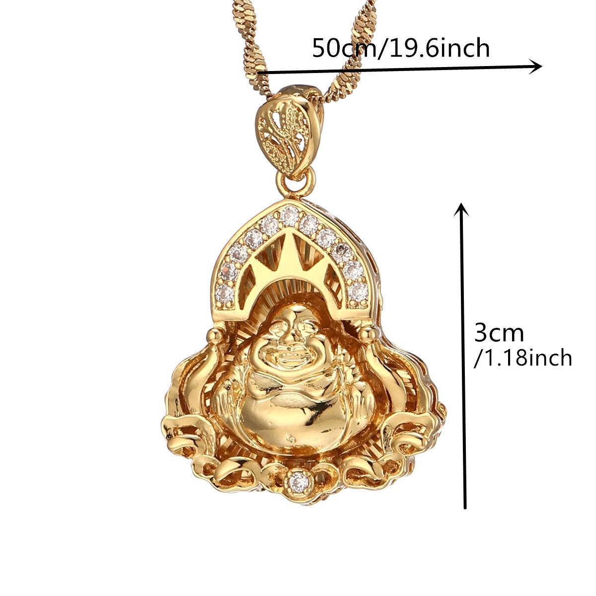 Буддийский кулон-ожерелье золотой китайский стиль ювелирные изделия статуя Будды амулет индуизм
