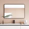 Black Rectangular Aluminum Alloy Makeup & Bathroom Mirror